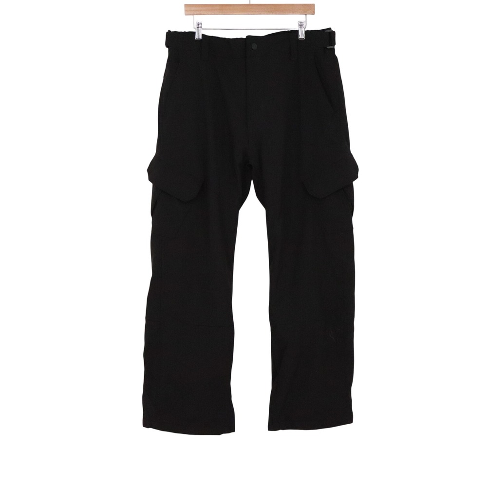 Gerry Snow Pants Mens XL 990187 Softshell Cargo Black Fleece Lined Excellent